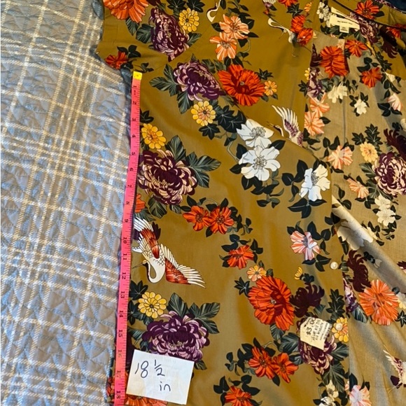 COPY - Good threads poplin flower shirt. Men’s.  collared shirt. Tan. Great con… - Picture 6 of 10